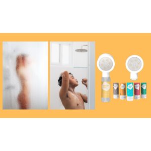 Conjunto de Aromaterapia Coreana: Chuveiro de cabeça e cartucho de gardénia