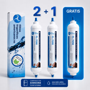 Conjunto de 2 filtros para frigorífico compatíveis com Samsung DA2910105J + 1 grátis
