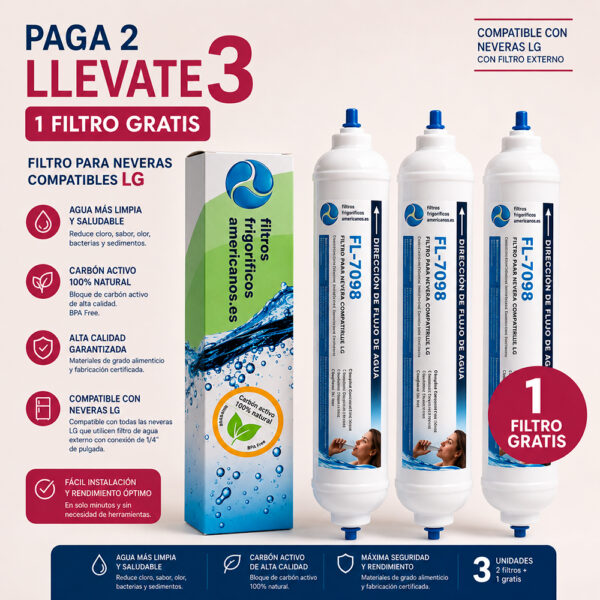 Conjunto de 2 filtros compatíveis com LG 5231JA2010 + 1 filtro grátis