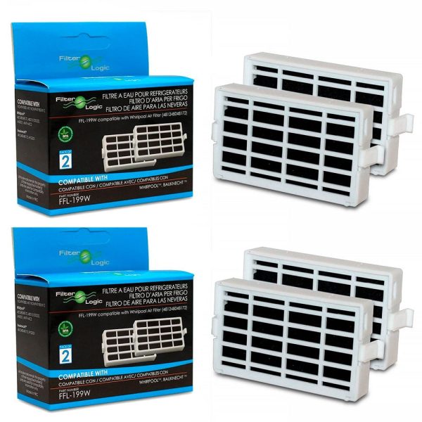 Conjunto de 4 filtros antibacterianos compatíveis com Whirlpool Microban
