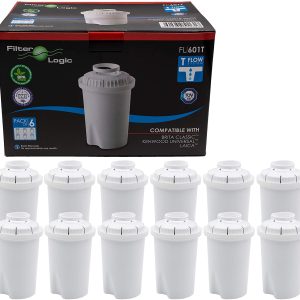 Conjunto de 12 filtros de água para o jarro Brita Classic