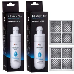 Conjunto de 2 filtros originais para frigorífico LG ADQ747935 LT1000P+2 antibacterianos