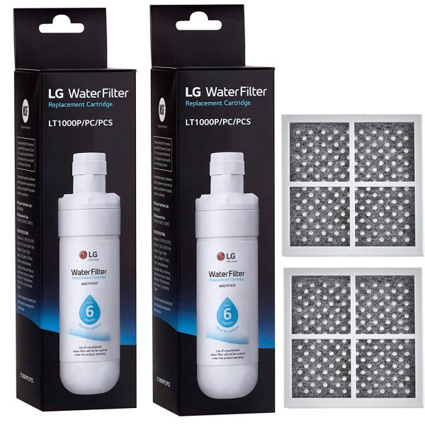 Conjunto de 2 filtros originais para frigorífico LG ADQ747935 LT1000P+2 antibacterianos