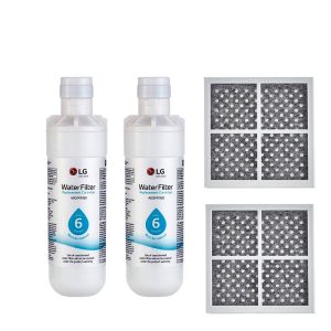 Conjunto de 2 filtros originais para frigorífico LG ADQ747935 LT1000P+2 antibacterianos
