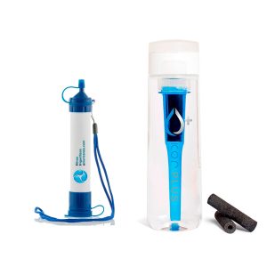 Conjunto de garrafa reutilizável de água hidrogenada Kor Plus e filtro de emergência