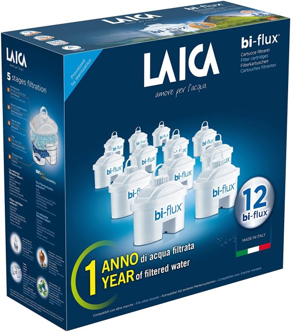 Pacote anual com 12 filtros para jarro Laica Bi-flux