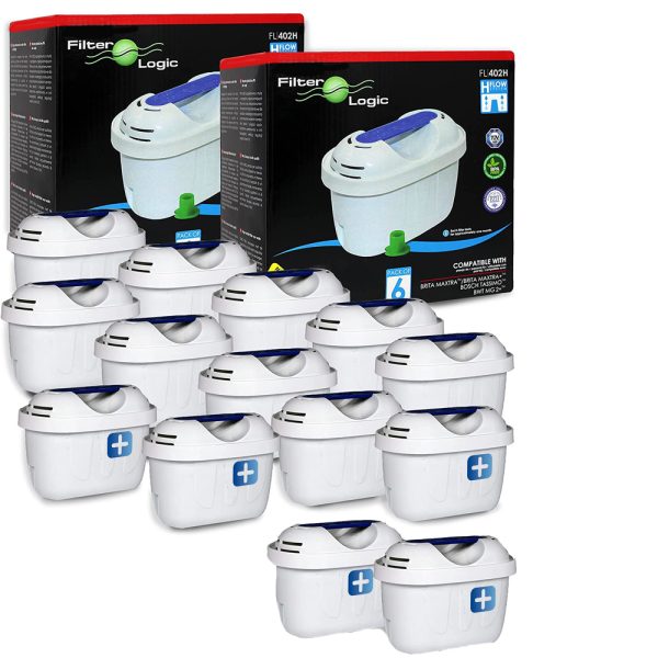 Conjunto de 12 filtros para jarro Brita do tipo Maxtra e 2 filtros grátis