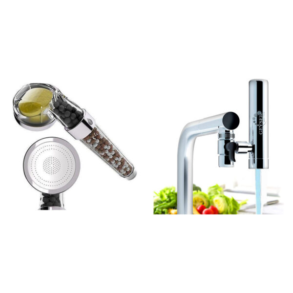 Conjunto de filtro universal para chuveiro + filtro universal para torneira