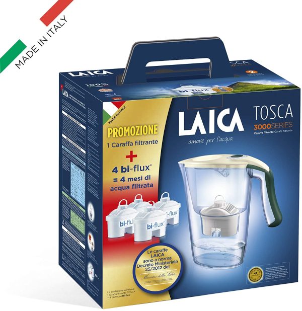 Conjunto de jarro filtrante Laica Carmen Tosca + 3 filtros Biflux