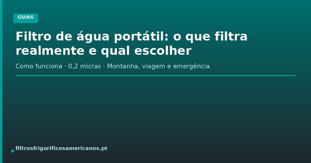 Filtro de água portátil: o que filtra realmente e qual escolher