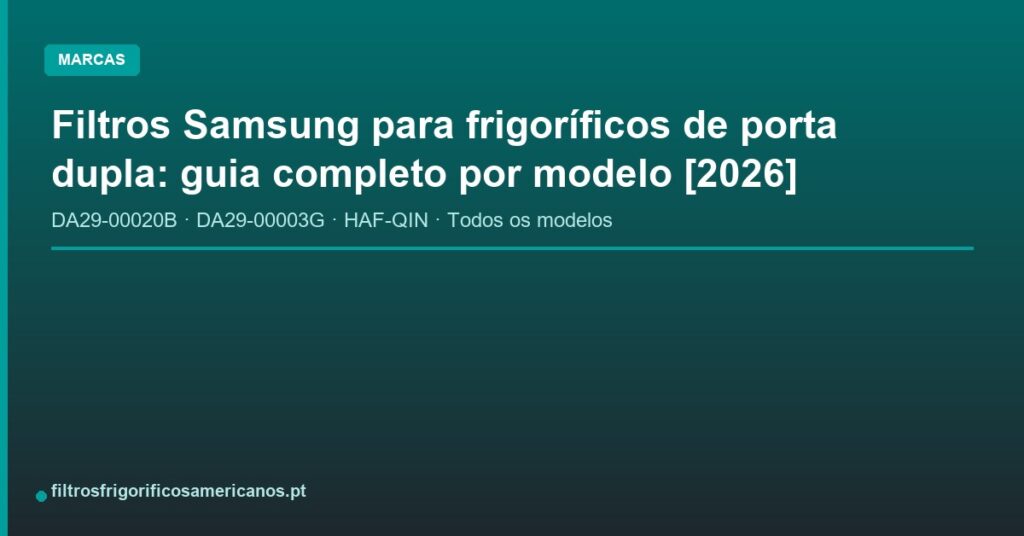 Filtros Samsung para frigoríficos de porta dupla: guia completo por modelo [2026]