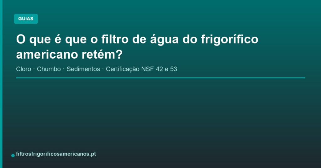 O que é que o filtro de água do frigorífico americano retém?
